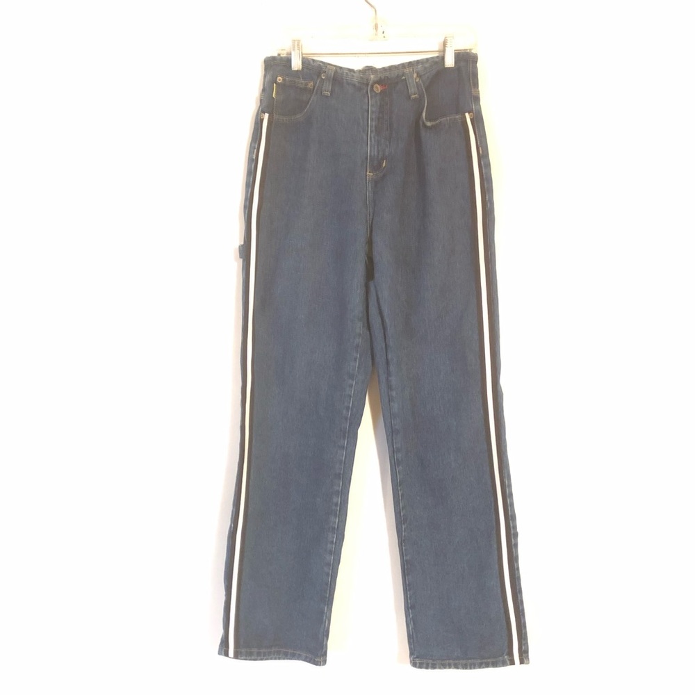 We Wear Nothing Women’s Striped Leg Carpenter Jeans Size 9